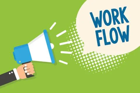 Text sign showing Work Flow. Conceptual photo Continuity of a certain task to 스톡 일러스트