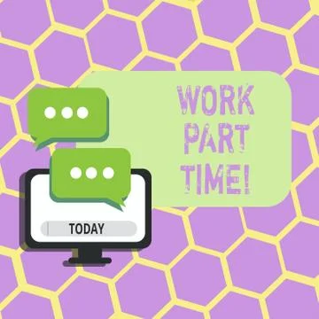 Text sign showing Work Part Time. Conceptual photo A job that is not Illustrazione stock