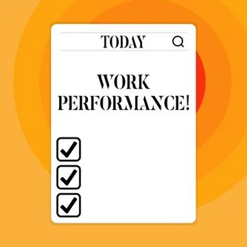 Text sign showing Work Perforanalysisce. Conceptual photo Find the content of a 스톡 일러스트