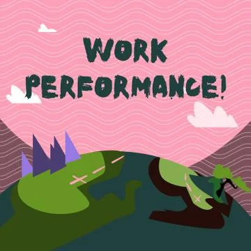 Text sign showing Work Perforanalysisce. Conceptual photo Find the content of a Stockillustratie