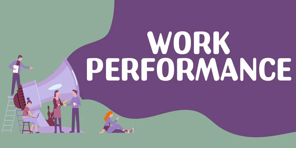 Text sign showing Work Performance. Word for A job that is not permanent but Stock Illustration