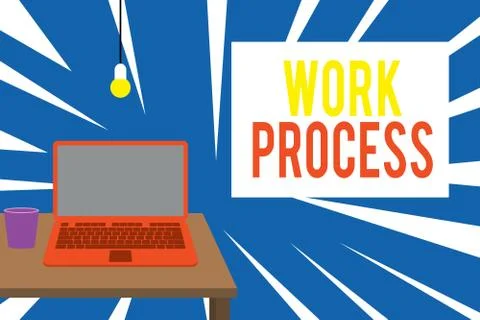 Text sign showing Work Process. Conceptual photo Standard procedures how to Stock Illustration