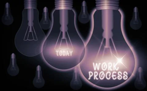 Text sign showing Work Process. Conceptual photo Standard procedures how to Stock Illustration