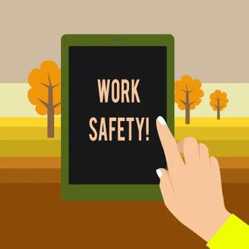 Text sign showing Work Safety. Conceptual photo policies and procedures in place Stock Illustration