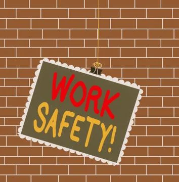 Text sign showing Work Safety. Conceptual photo policies and procedures in place Stock Illustration
