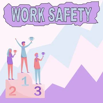 Text sign showing Work Safety. Internet Concept preventive measures applied by Stock Illustration