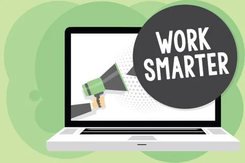 Text sign showing Work Smarter. Conceptual photo Efficiency Be clever in your Stock Illustration