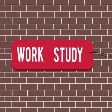 Text sign showing Work Study. Conceptual photo college program that enables 库存插图