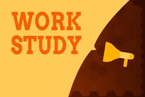 Text sign showing Work Study. Conceptual photo college program that enables 스톡 일러스트