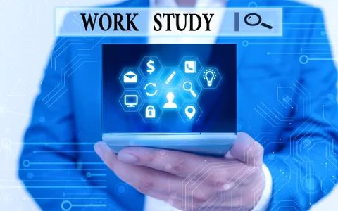 Text sign showing Work Study. Conceptual photo college program that enables Stock Photos