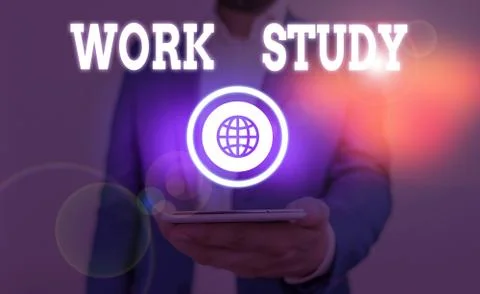 Text sign showing Work Study. Conceptual photo college program that enables Stock Photos