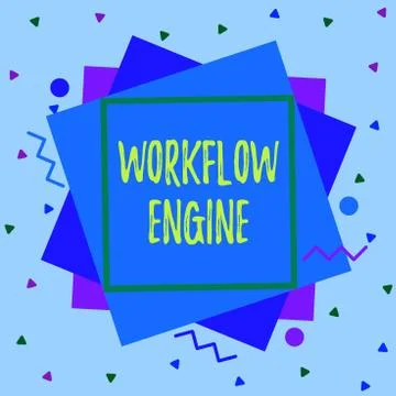 Text sign showing Workflow Engine. Conceptual photo software application that Stockillustratie