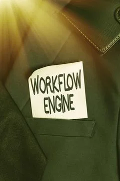 Text sign showing Workflow Engine. Conceptual photo software application that 스톡 사진