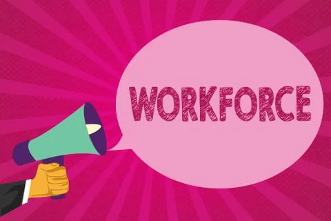 Text sign showing Workforce. Conceptual photo Group of showing who work in a Illustrazione stock