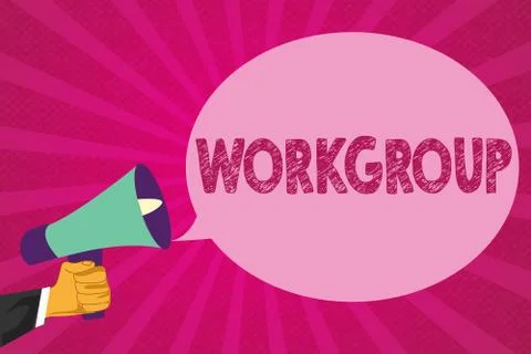 Text sign showing Workgroup. Conceptual photo Group of showing who normally work Stock Illustration