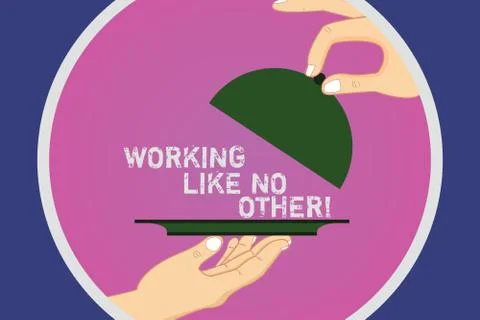 Text sign showing Working Like No Other. Conceptual photo Hard work to achieve Stock Illustration