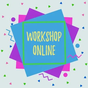 Text sign showing Workshop Online. Conceptual photo group of showing engage in 스톡 일러스트