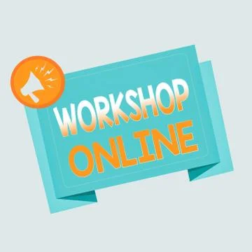Text sign showing Workshop Online. Conceptual photo room or building in which Stock Illustration