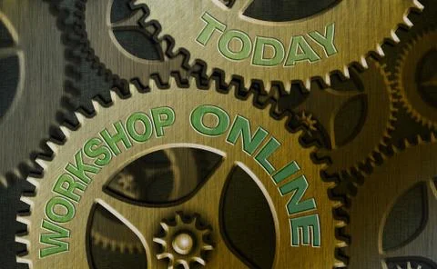 Text sign showing Workshop Online. Conceptual photo room or building in which Stock Illustration