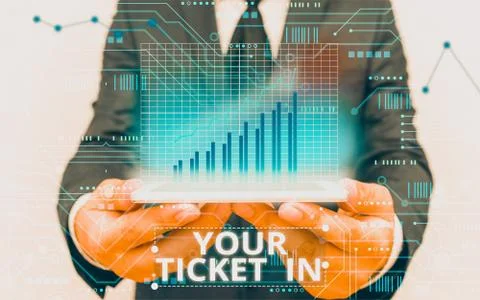 Text sign showing Your Ticket In. Conceptual photo piece of paper that prove you Stock Photos