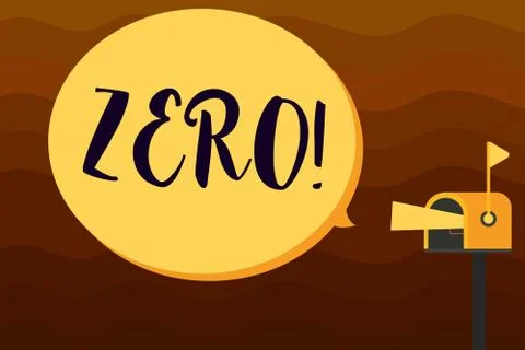 Text sign showing Zero. Conceptual photo no quantity or number nought Nothing Stock-Illustration