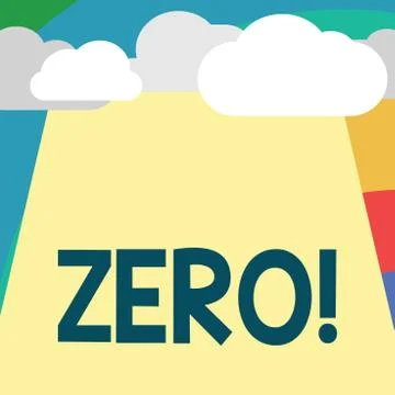 Text sign showing Zero. Conceptual photo no quantity or number nought Nothing Stock-Illustration