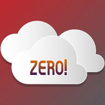 Text sign showing Zero. Conceptual photo The emptiness nothingness of something Stock Illustration