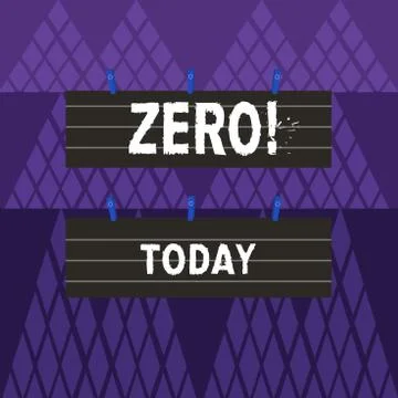 Text sign showing Zero. Conceptual photo The emptiness nothingness of something Stock Illustration
