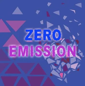 Text sign showing Zero Emission. Word for refers to an engine that emits no Stock Illustration