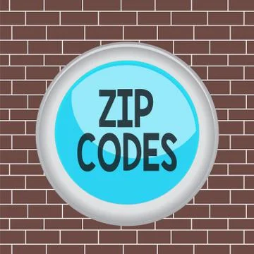 Text sign showing Zip Codes. Conceptual photo numbers added to a postal address Stock Illustration