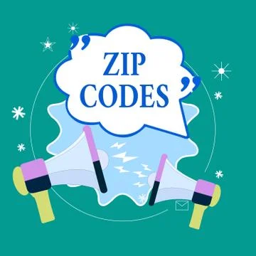 Text sign showing Zip Codes. Conceptual photo numbers added to a postal address Stock-Illustration