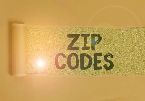 Text sign showing Zip Codes. Conceptual photo numbers added to a postal address Stock Photos