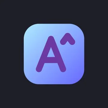 Text size flat gradient fill ui icon for dark theme Illustrazione stock