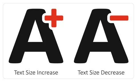 Text Size Increase and Text Size Decrease 库存插图