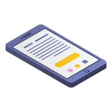 Text smartphone icon, isometric style Stock Illustration