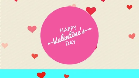 Text smiling valentines day witten indoor a color round manipulation flowing Stock Footage 129795567