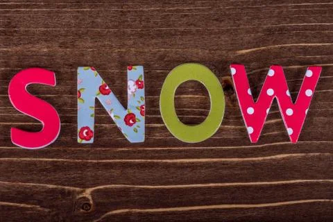Text Snow. Horizontal winter postcard template. Stock Photos