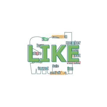Text Like. Social concept . Logo design template elements for your applicatio Stock Illustration