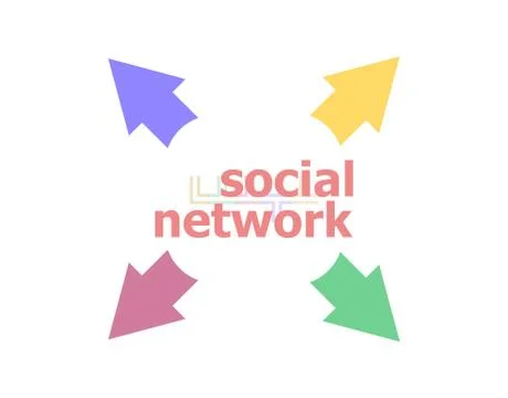 Text Social Network. Social concept . Arrow with word social network Stock Illustration