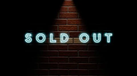 Text sold out with effect light blue color in wall brick background simple Stock Illustration
