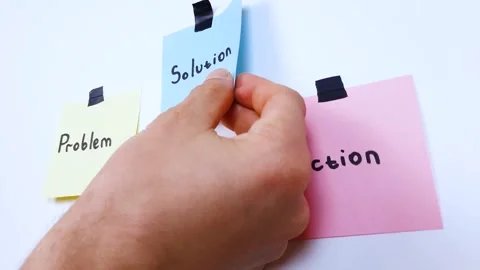 The text of the solution, words on paper, a note stuck on a white background Stock Footage 315236107