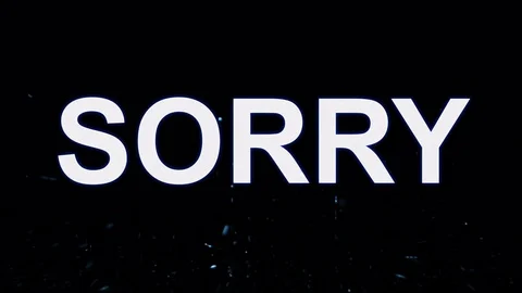 Text SORRY appears from the water, then disappears. Transparent alpha channel. Stock Footage