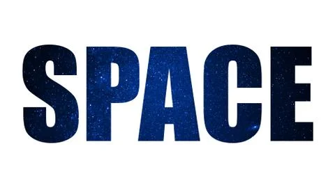 Text Space on the background of the starry sky. The inscription isolated Stock Photos