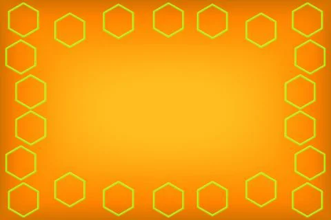 Text space on an orange gradient with hexagons Stock Illustration