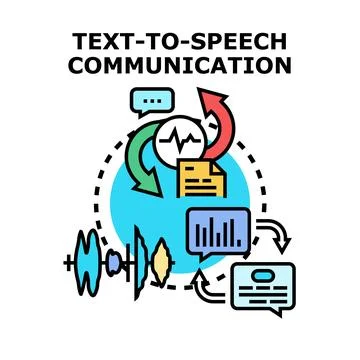 Text to speech communication message concept Stock Illustration