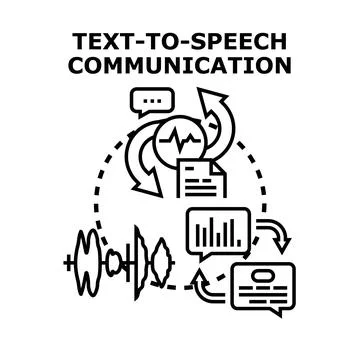 Text to speech communication message concept Stock Illustration