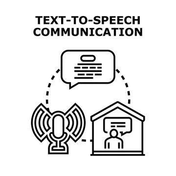 Text to speech communication technology concept Stock Illustration