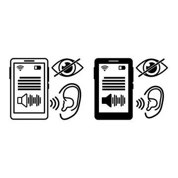 Text to Speech Icons. Line and Glyph Vector Illustrations. TTS assistive te.. Stock Illustration