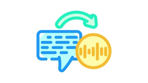 Text to speech wave natural language processing nlp color icon animation Stock Footage 327259382