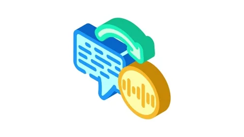 Text to speech wave natural language processing nlp isometric icon animation Stock Footage 327280223